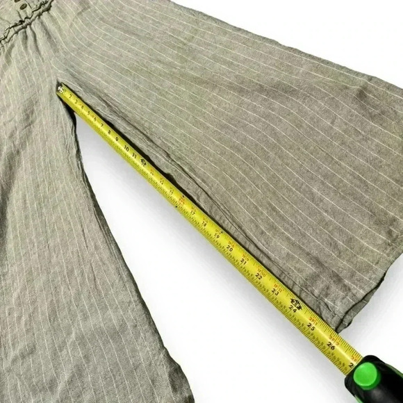 Romeo & Juliet Couture Tan Striped Linen Blend Jumpsuit Adjustable strap size Lg - Picture 12 of 16